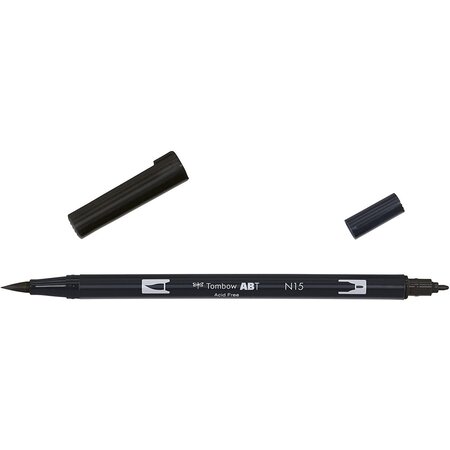 Feutre pinceaux ABT Dual Brush Pen, noir x 6 TOMBOW