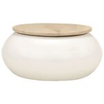 vidaXL Table basse blanc 51x51x27 cm bois de manguier massif