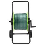 vidaXL Chariot enrouleur vert avec jeu de raccords de tuyaux 1 9cm 20m