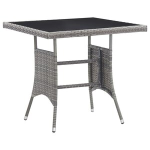 vidaXL Table de jardin gris 80x80x74 cm résine tressée
