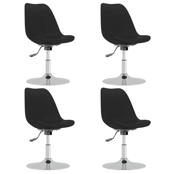 vidaXL Chaises pivotantes à manger lot de 4 Noir Tissu