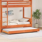 vidaXL Cadre de lit Marron 90 x 200 cm Bois de pin massif