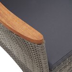 vidaXL Ensemble à manger de jardin coussins 5Pièces Résine tressée Gris