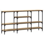 vidaXL Table console avec étagère chêne artisanal 160 x 29 x 80 cm