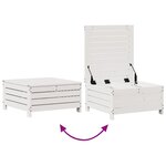 vidaXL Salon de jardin avec coussins 6 Pièces blanc bois de pin massif