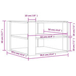 vidaXL Table basse gris béton 59 5x59 5x40 cm bois d'ingénierie