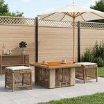 vidaXL Ensemble de salle à manger pour jardin 3 Pièces Beige et crème