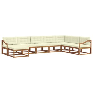 vidaXL Ensemble de canapés d'extérieur 8 pc Naturel et Crème