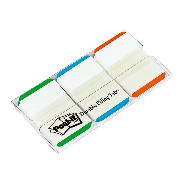 Marque-pages rigides 25,4 x 38 mm - 3 couleurs assorties (Liserets Vert, Bleu, Rouge) - 3 x 22 index (blister 3 blocs)