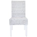 vidaXL Chaises à manger lot de 2 rotin kubu et bois d'acajou