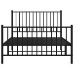 vidaXL Cadre de lit métal sans matelas avec pied de lit noir 107x203cm