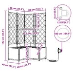 vidaXL Cache-pot de jardin 3 Pièces Gris 120 x 120 x 142 cm Acier