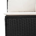vidaXL Salon de jardin avec coussins 14 Pièces noir résine tressée
