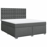 vidaXL Sommier à lattes de lit avec matelas Gris foncé 180x200cm Tissu