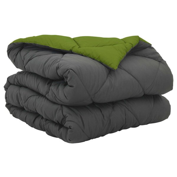 vidaXL Duvet complet toute l'année Vert et Anthracite 200 x 135 cm