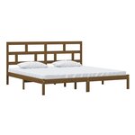 vidaXL Cadre de lit sans matelas Marron miel Bois pin massif 200x200cm