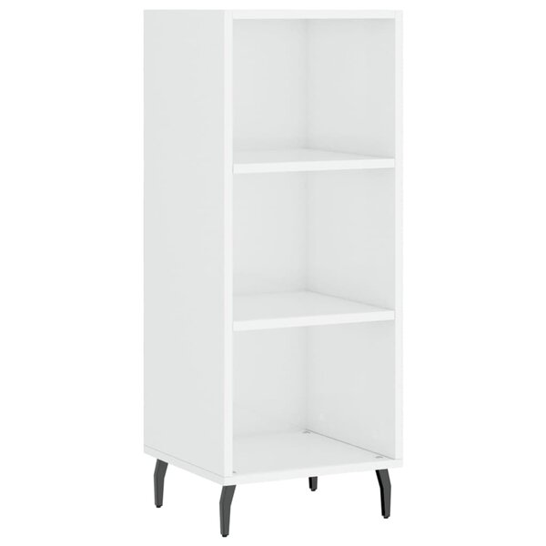 vidaXL Buffet blanc brillant 34 5x32 5x90 cm bois d'ingénierie