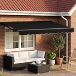 vidaXL Cadre de store manuel avec LEDs Noir et anthracite 3 x 2 5 m