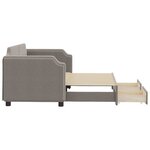 vidaXL Lit de jour avec gigogne et tiroirs taupe 80x200 cm tissu