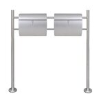 Double boîte à lettre sur support en acier inoxydable