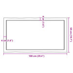 vidaXL Dessus de table bois massif traité bordure assortie