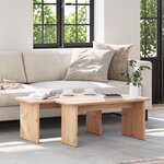 vidaXL Table basse 2 Pièces Naturel 100 x 69 x 35.5 cm Bois de pin massif