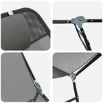 vidaXL Chaise longue pliante Gris 182 x 55 x 85 5 cm Textilène