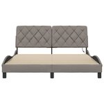 vidaXL Cadre de lit avec LED sans matelas taupe 160x200 cm tissu