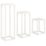 vidaXL Ensemble de supports pour plantes 3Pièces Blanc Bois de pin massif