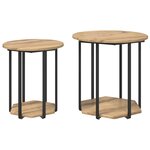 Table d'appoint vidaXL 2 Pièces en chêne  bois d'ingénierie et métal