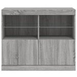 vidaXL Buffet avec lumières LED sonoma gris 81x37x67 cm