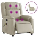 vidaXL Fauteuil de massage inclinable électrique crème similicuir