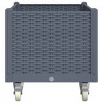 vidaXL Jardinière à roulettes gris 80x50x54 cm PP