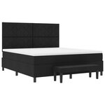 vidaXL Lit à ressorts avec matelas et banc noir 180x200 cm Tissu