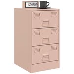 vidaXL Table de chevet rose 34 5x39x62 cm acier