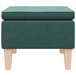 vidaXL Tabouret avec pieds en bois Vert foncé Tissu