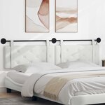 vidaXL Tête de lit suspendue Avec lumière LED Blanc Simili cuir