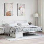 vidaXL Cadre de lit métal sans matelas et tête de lit blanc 200x200 cm
