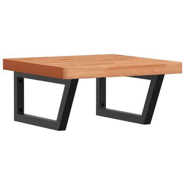 vidaXL Étagère de vasque murale acier et bois massif de hêtre