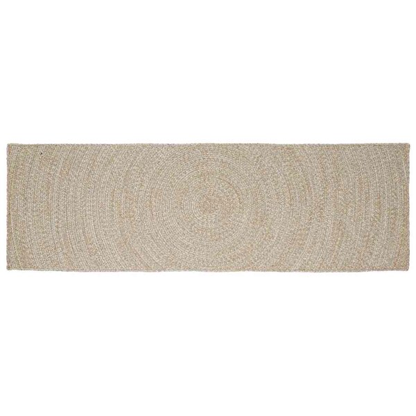vidaXL Tapis de surface Rectangulaire Naturel et Blanc 60 x 300 cm