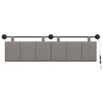 vidaXL Tête de lit suspendue Avec lumière LED Taupe Tissu