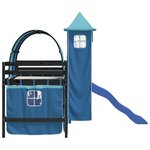 vidaXL Lit mezzanine enfants avec tour sans matelas bleu 90x190 cm