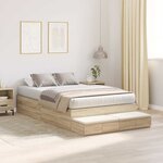 vidaXL Cadre de lit avec rangement Chêne Sonoma 226.5 x 120 x 31.5 cm
