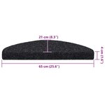 vidaXL Tapis d'escalier autocollants 30 pièces 65 x 21 x 4 cm Noir Demi-rond Grand