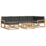 vidaXL Ensemble de canapés d'extérieur 7 Pièces Blanc et anthracite