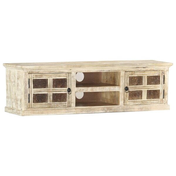 vidaXL Meuble TV 130x30x36 cm Bois massif de manguier