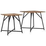 vidaXL Ensemble de tables d'appoint 2 Pièces Bois ancien et noir