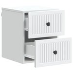 vidaXL Cabinet de chevet mural 2 pièces Blanc 33 x 34 5 x 40 cm