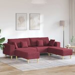 vidaXL Sofa en tissu avec coussin Bordeaux 208 cm tissu