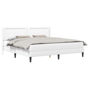 vidaXL Cadre de lit avec matelas Blanc 180 x 200 cm Simili cuir